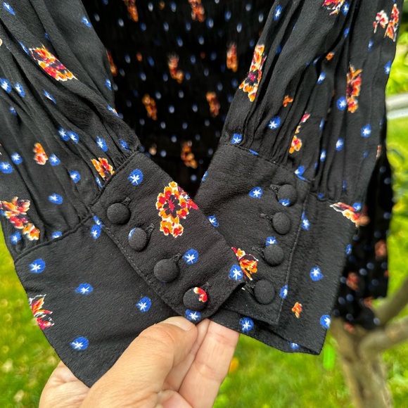 FREE PEOPLE Two Faces Printed Mini Dress, Black - Sz L - Picture 6 of 13